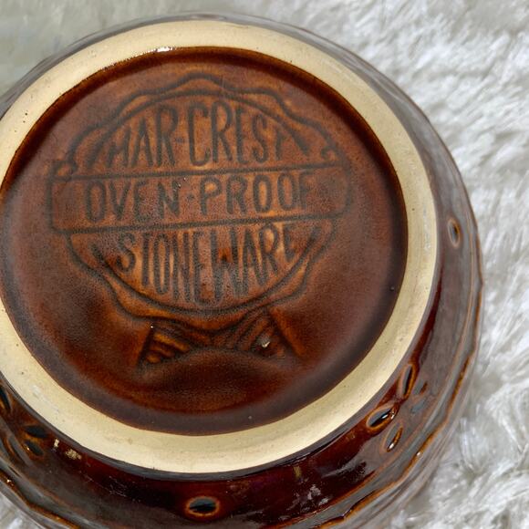 Vintage Marcrest Oven Proof Daisy Dot Brown Stoneware Bowl Dish - Picture 6 of 8